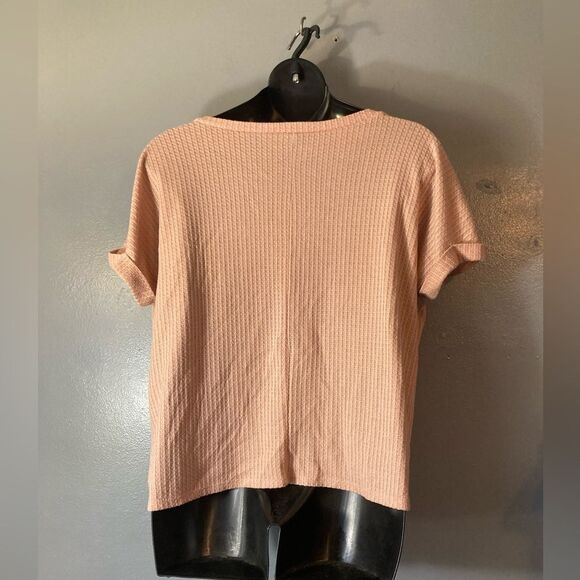 BiBi Blush Pink Short Sleeve waffle knit top - Picture 5 of 6